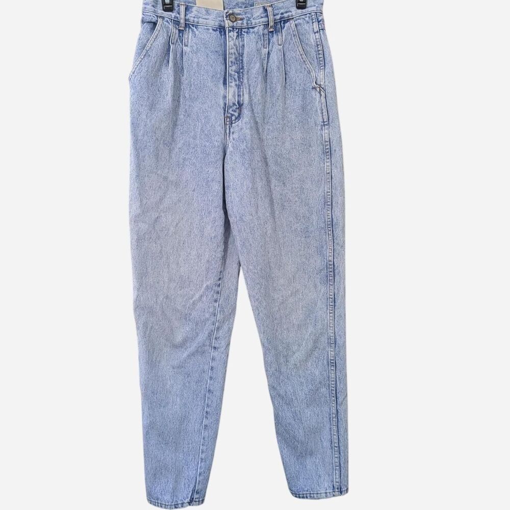 Vintage 80s Bill Blass Acid Wash Pleated Mom Jeans High Rise
